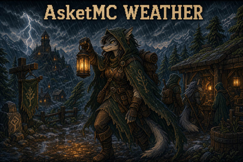 AsketMC — Погодные события: буря, дождь, снег, красный стяг, туман Мелите и опасная погода