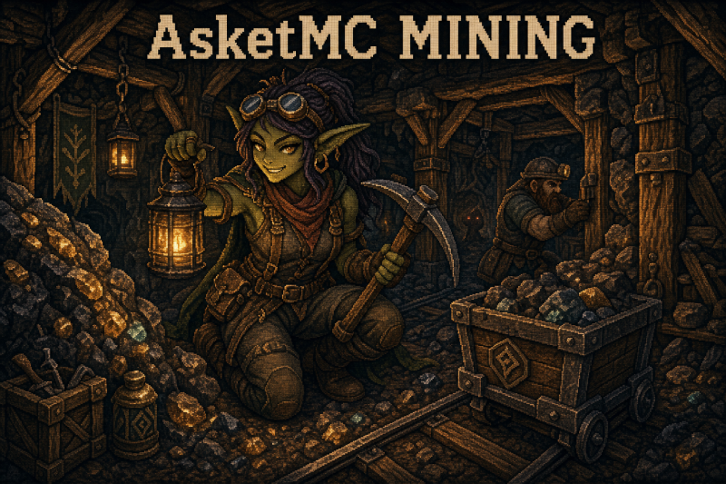 AsketMC — Шахтёрство: шахты, руды, инструменты и подземная опасность
