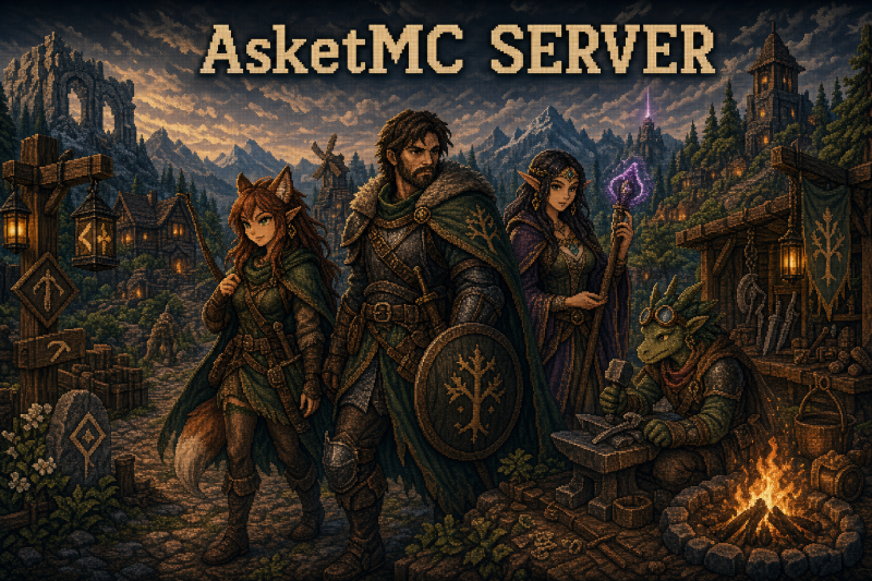 AsketMC — Сервер: AsketMC VCraft, Minecraft RPG сервер, выживание, ролеплей и Эльдрос