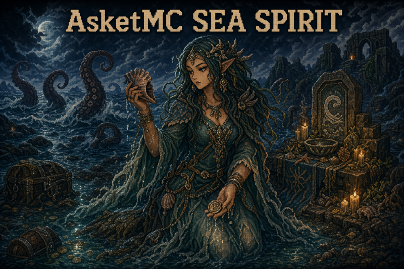 AsketMC — Дух Моря: Дух Моря, приливы, дары, кракены, утопленники и глубина