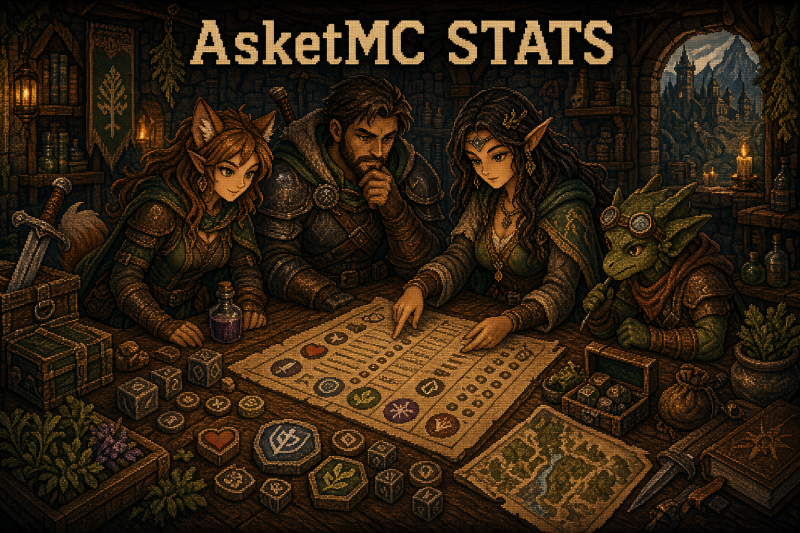 AsketMC — Характеристики: характеристики персонажа, RPG-атрибуты и развитие билда