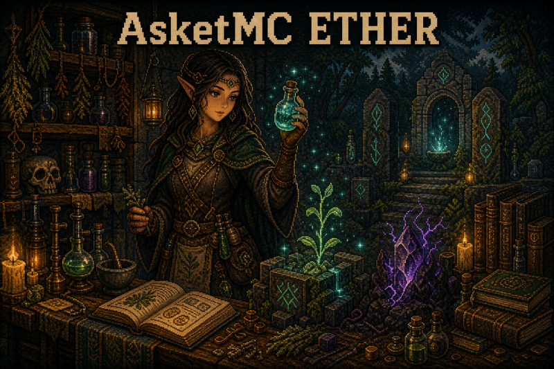 AsketMC — Эфир: эфир, магический след, алхимия, исцеление, порча и избыток магии