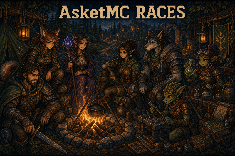 AsketMC — Расы: расы сервера: лисы, сергалы, кобольды, гоблины, эльфы и полуэльфы